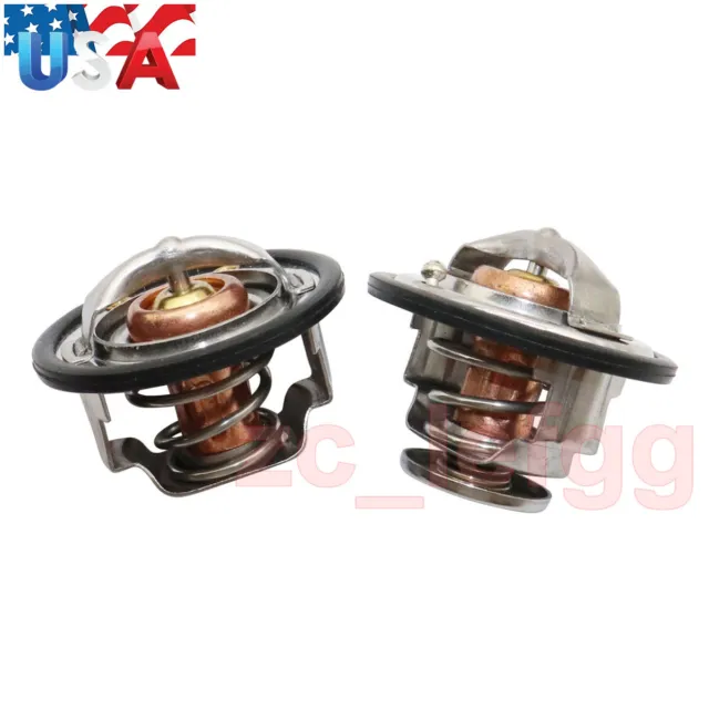 1 Pair 185°F & 180°F Thermostat Front & Rear Kit for GM Pickup Duramax GMC 6.6L
