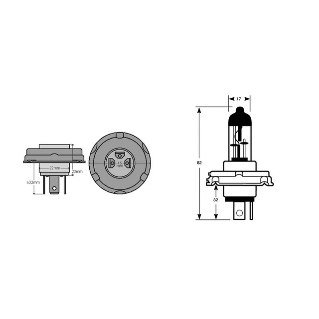 Okyami Lampada H5 12v 60/55W Alogena p45T