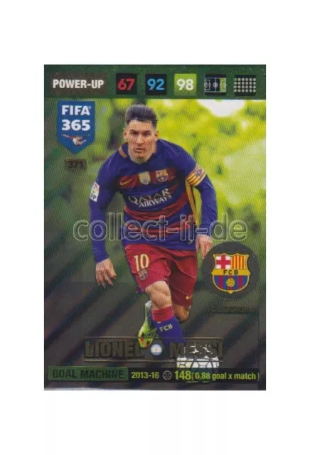 Panini FIFA 365 Cards 2017 - 371 - Lionel Messi - Goal Machines - FC Barcelone