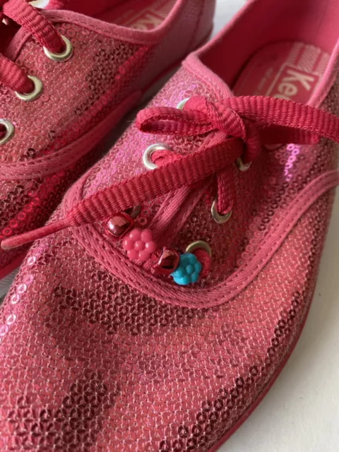 Keds Pink Sequin Girls Lace Pump Size 5 Champion K