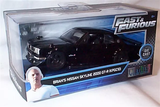 Fast and Furious Brians Nissan Skyline 2000 GT-R KPGC10 Black 1:32 Jada 99602 BB