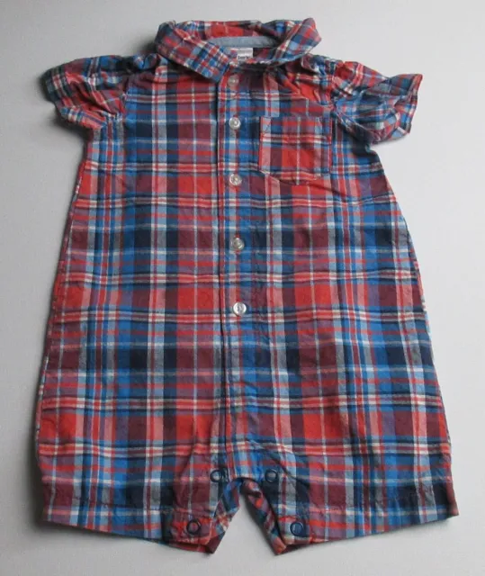 Infant Baby Boys 12 Months Carter's Red Blue White Plaid Outfit