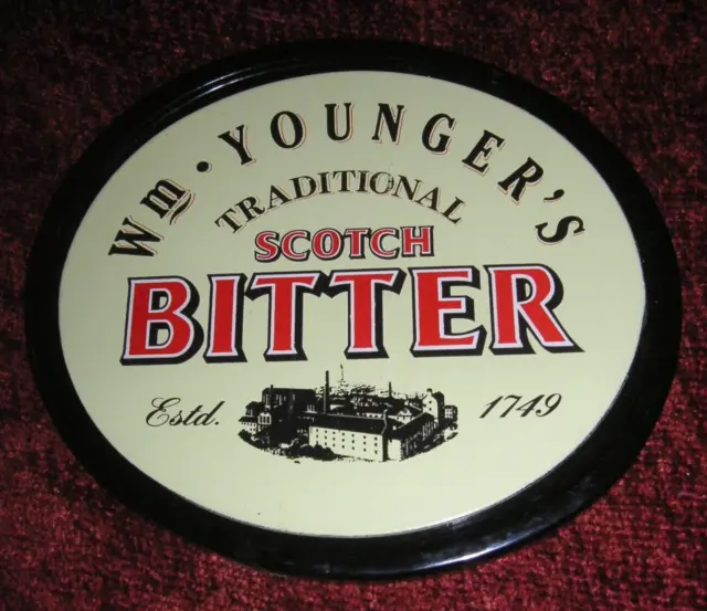 Vintage W.M. Younger`s Scotch Bitter Enamel Pub Entrance Sign Beer Bar Man Cave