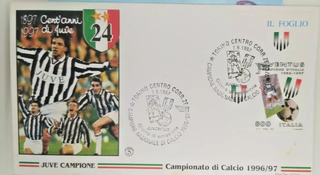 Busta Primo Giorno Juventus Campione D'italia 1996-97 Annullo Torino