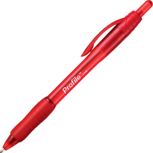 PAPER MATE Profile Retractable Ballpoint Pen, Red Barrel/Ink, Bold Point, 1.4