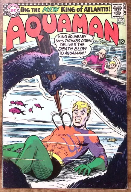 Aquaman 1966 Aug #28 Dc Comics King Aquababy King Of Atlantis Very Nice  Z2824