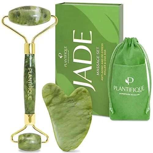 Plantifique Gua Sha - Gua Sha Visage Corps - Gua Sha de Jade - Outil de Massage