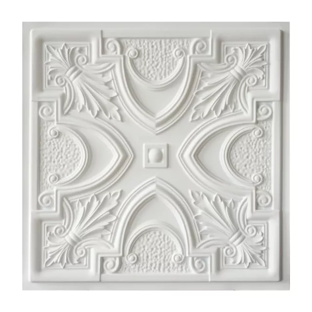 Glue up Painted Ceiling Tiles Easy to Install PVC Panels PL11 White matte 10Pcs
