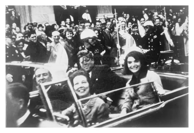 President John F. Kennedy Dallas Motorcade Assasination 1963 4X6 B&W Photo