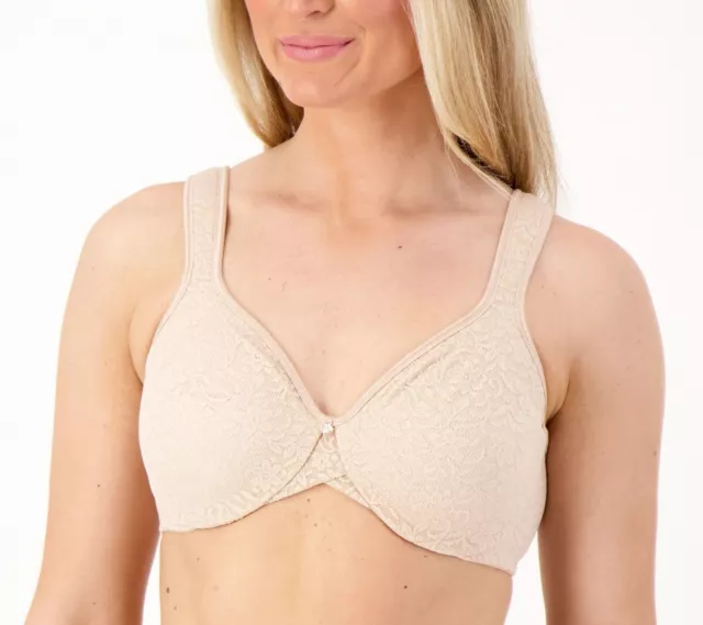 BREEZIES A211588 FULL Coverage Unlined Underwire Bra Lace Womens