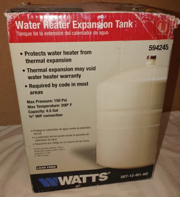 Watts DET-12-M1-HD Potable Water Heater Expansion Tank for 50 Gallon 3/4"