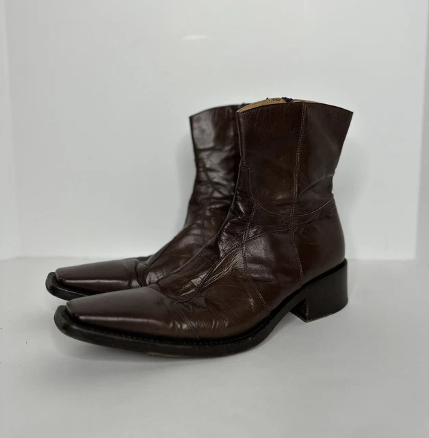 MENS GIANNI BARBATO Aztec Brown Hand Stitched Dress/Casual Ankle 