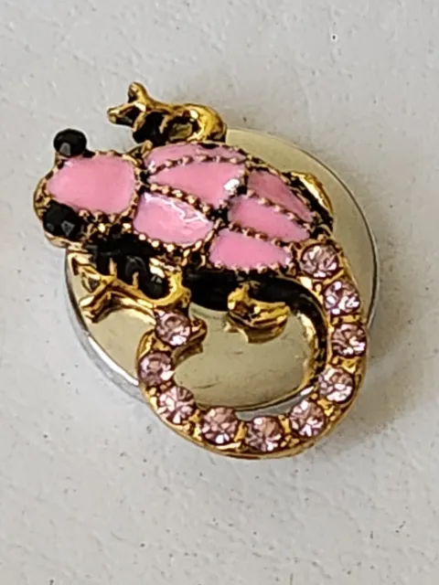 Gorgeous Pink Rhinestone Lizard Snap Jewelry 18mm  Charm Ginger, Chunk, Noosa