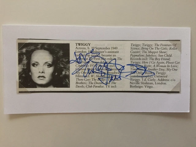 Twiggy Lawson - Model & Actress - Original Hand Signed Autograph