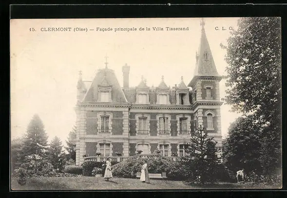 CPA Clermont, Facade principale de la Villa Tisserand