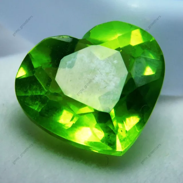 Natural Amazing GREEN Peridot HEART Cut 10.21 Carat CERTIFIED Loose Gemstone. 2