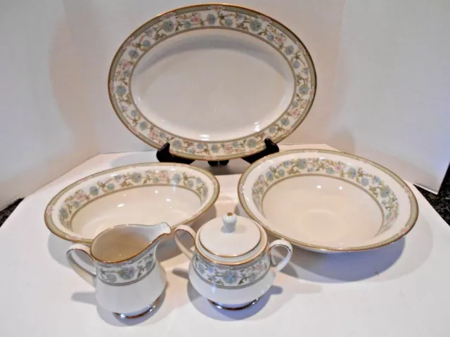 Noritake Miyoshi 7194 Ivory China Service Piece Lot Platter Vegetable Bowl Cream