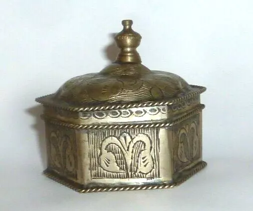 Alte silberne Dose Puderdose Silber ? Jugendstil Art Nouveau Orientalisch Orient