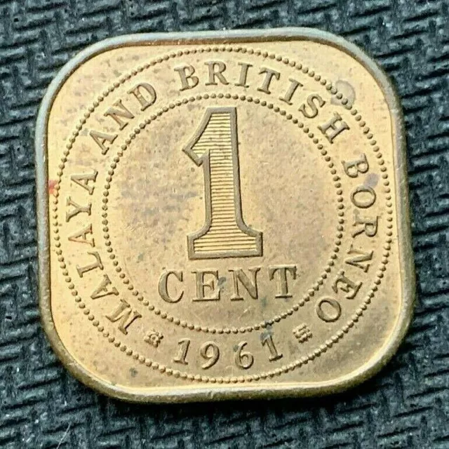 1961 Malaya 1 Cent Coin BU UNC  British Borneo       #C966