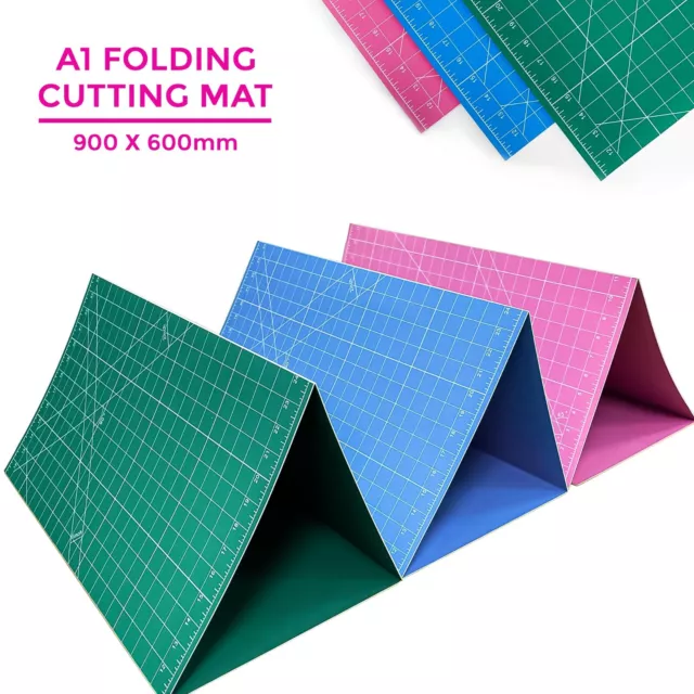 Folding A1 Cutting Mat Size Non Slip Self Healing Grid Craft Design 900 X 600Mm