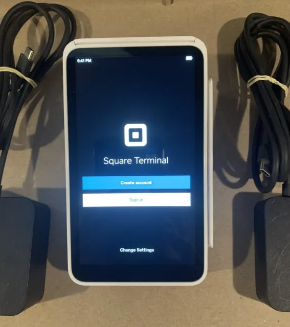 Square Credit Card Payment Terminal With Power Supply And Accessory
