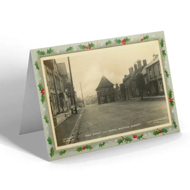 CARTOLINA DI NATALE Vintage Wiltshire - High Street from North, Wootton Bassett