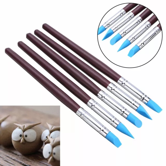 5Pcs/pack Fingerprint Removal Repair Pen For Polymer Clay Pottery Wipe Out Tools