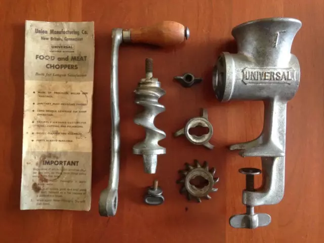 VTG Universal Meat Food Grinder Chopper #1 USA 2 blades