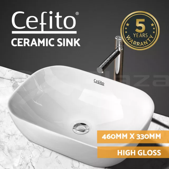 Cefito Bathroom Basin Ceramic Basins Vanity Sink Above Counter White Hand Wash