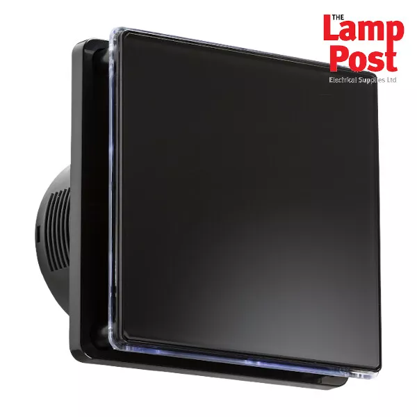 ML EX005T 100mm 4" LED Backlit Bathroom Extractor Fan With Overrun Timer - Black