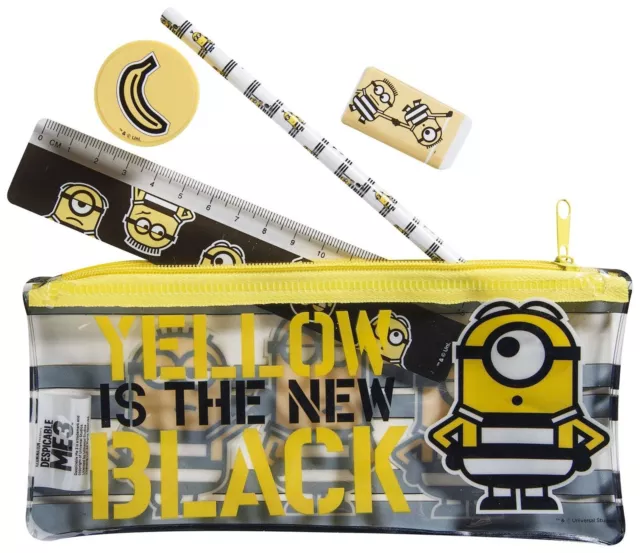 Despicable me MInion Filled Pencil Case Back To School Kids 5 Items Stationery