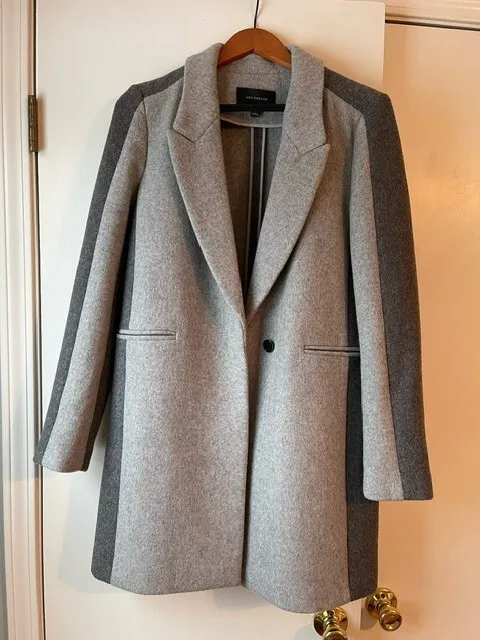 Ann Taylor Wool Blend Gray Coat, Women's Coats Size Small, Classic Wardrobe