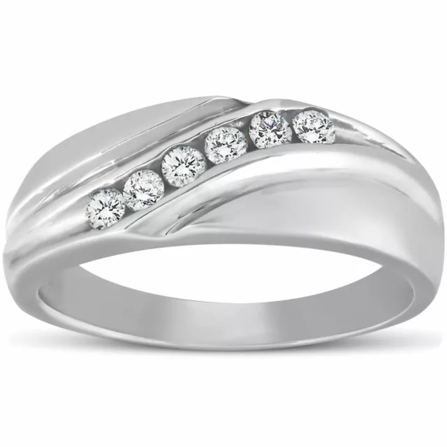 Bague de mariage pour hommes en argent sterling 925 avec diamant simulé de...