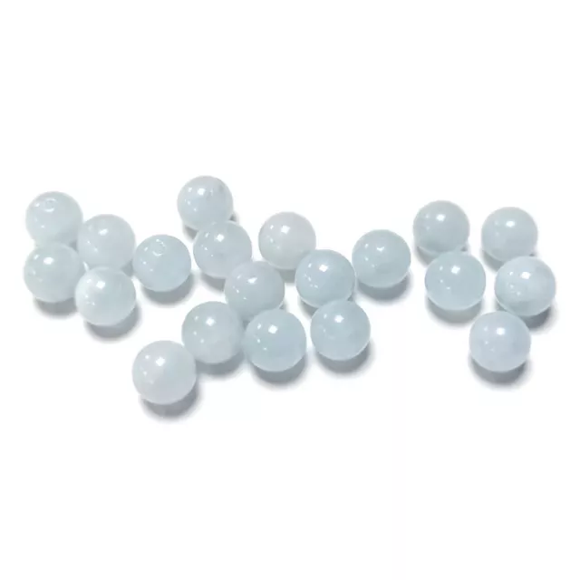 Pale Blue Aquamarine Beads Plain Round 6mm Pack Of 20