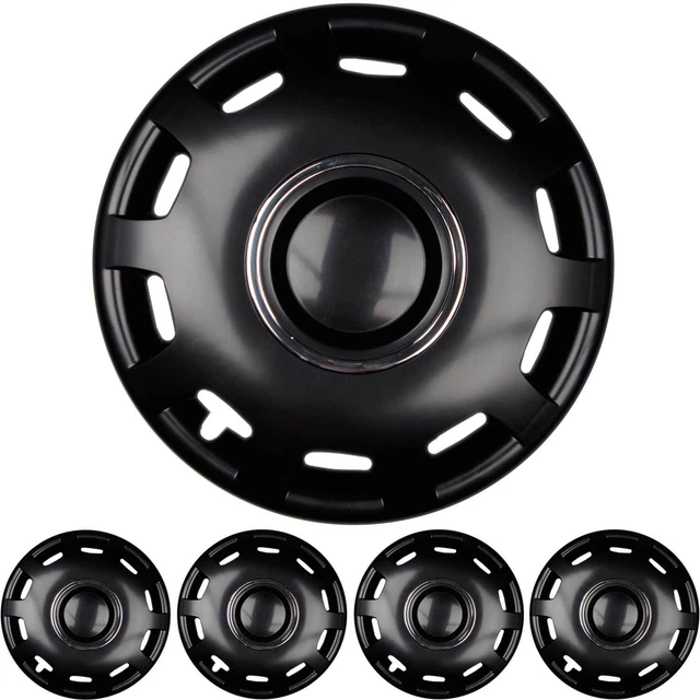 4x Premium Design Copricerchi Coprimozzi 14 Pollici " Alabastro " IN Nero