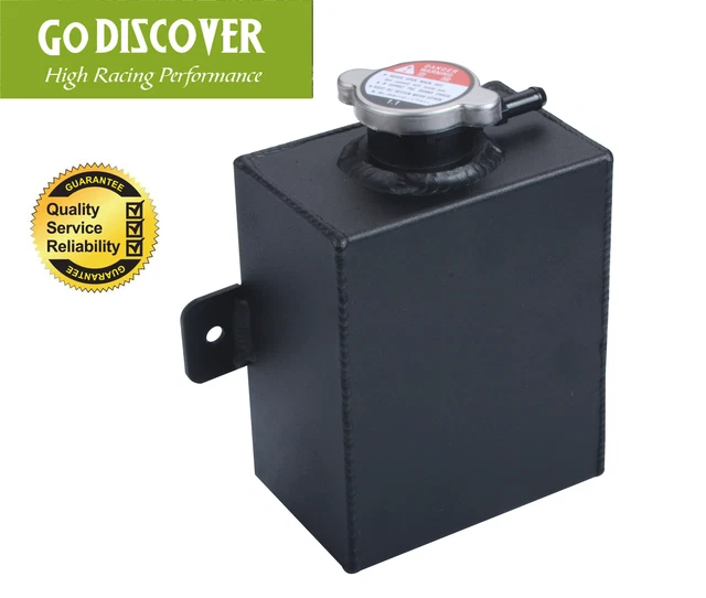 UNIVERSAL ALUMINUM RADIATOR Overflow Coolant Reservoir Water Tank Black