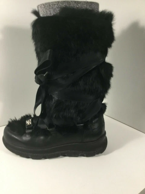 Bottines  Boots Cuir Renard Noires Sonia Rykiel