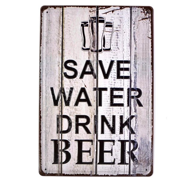 Drink Beer Poster Tavern Vintage Tin Metal Signs Pub Bar Decor Art Wall Hanging