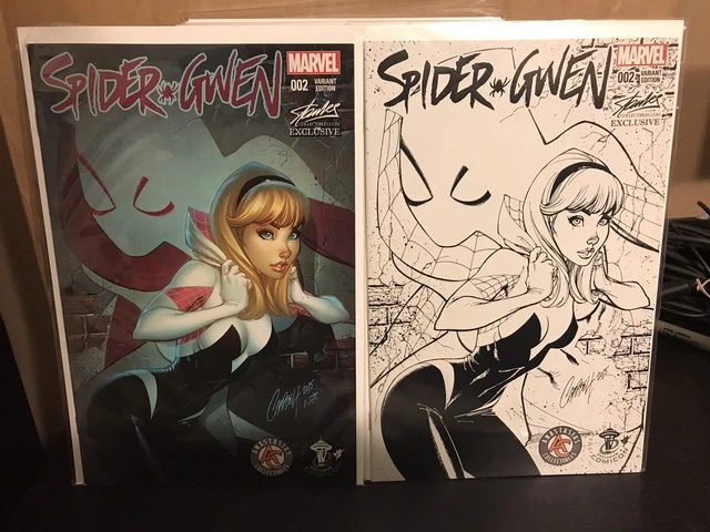 Spider-Gwen #2 Eccc Stan Lee Exclusive J Scott Campbell Variant Set Color Sketch