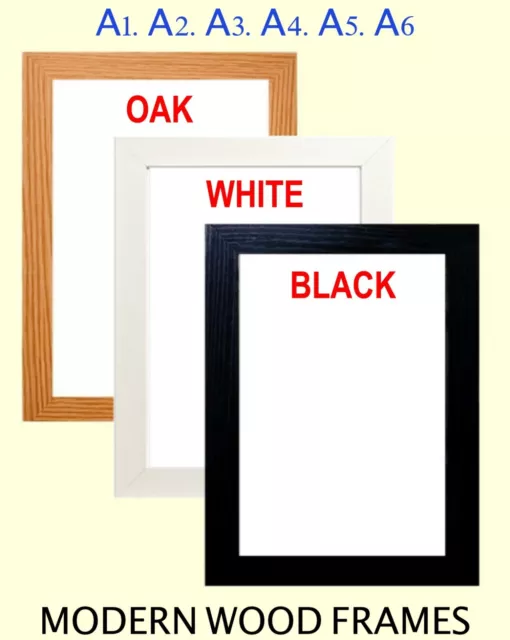 BLACK Picture Frame OAK WALNUT WHITE A1 A2 A3 A4 A5 Modern Poster Photo  Frames