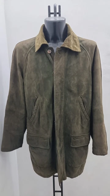 Veste Manteau Vintage Cuir Et Velours Taille 42 - Occasion Très Bon État