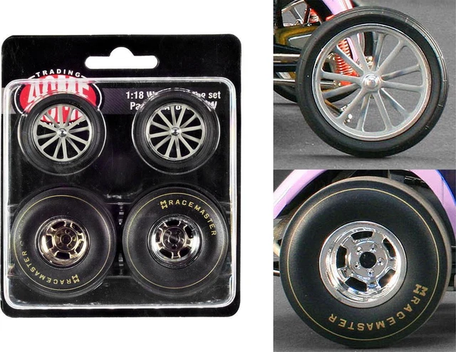 Mondello and Mastsubara Altered Dragster Chrome Wheels and Tires 4 Pcs 1:18 ACME