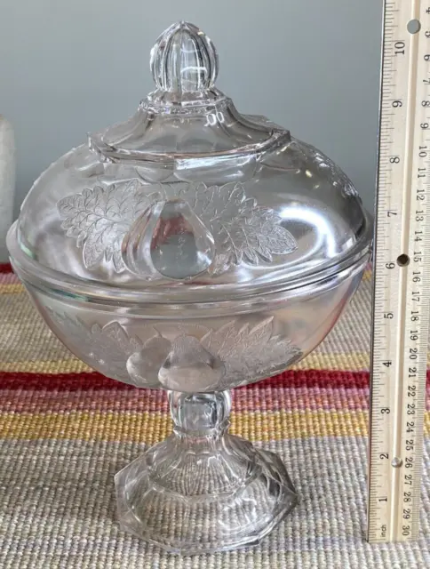Adams EAPG Pattern Glass Baltimore Pear Gypsy Tall 10.75” Dome Lid Compote Dish