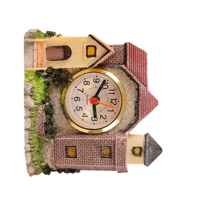 Squisito orologio a forma di castello orologio stile moderno scrivania bambina bambino