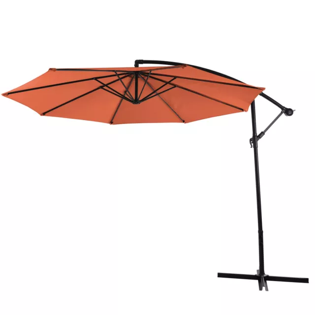 SVITA Sonnenschirm 3m UV-Schutz Ampelschirm Gartenschirm Sonnenschutz Orange