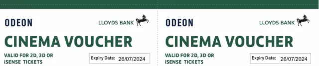 2 odeon cinema tickets