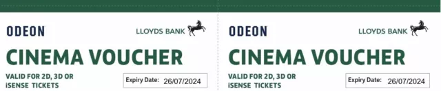 2 odeon cinema tickets 2 odeon cinema tickets
