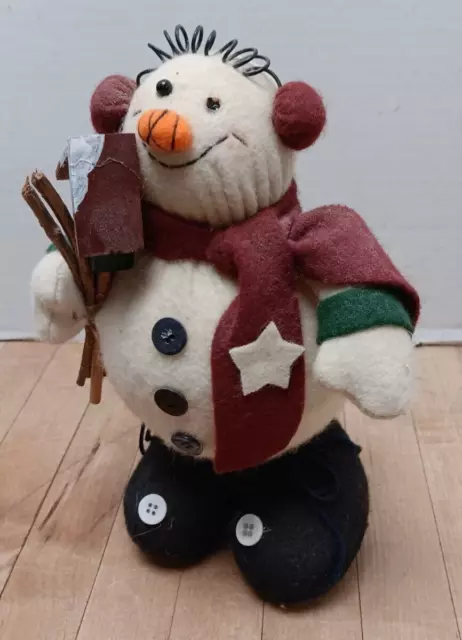 Vintage Collectible Plush Snowman Figurine 001