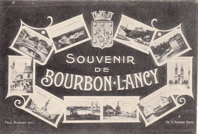 Carte postale ancienne SAÔNE-ET-LOIRE BOURBON-LANCY souvenir multivues éd borgey