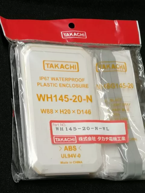 takachi wh145-20-n-wl plastic enclosure handheld abs 20x88x146mm ip67 #20/11#